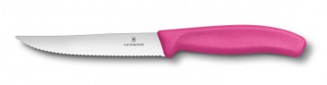 Kés, pizzavágó, pink, recés, 23 cm