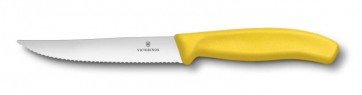 Kés,pizzavágó,sárga,recés,23 cm