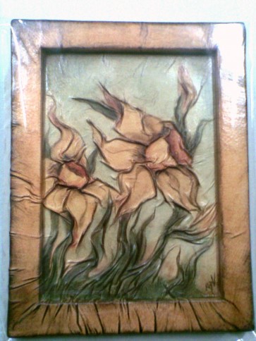 Bõrkép, liliom -23x30 cm- álló