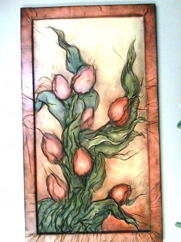 Bõrkép,tulipán-40x70cm-álló