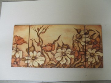Bõrkép, mezei virágok-90x45cm 3 darabból áll-fekvõ