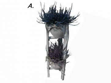 Rattan-kerámia virágtartó  2 cserepes (A) henger