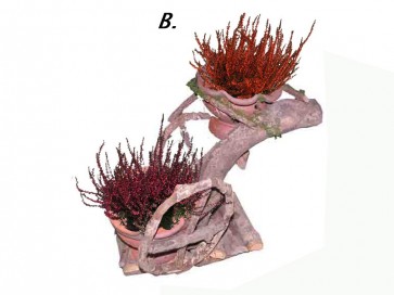Rattan-kerámia virágtartó  2 cserepes (B) lépcsõs