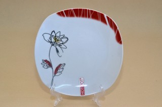 Porcelán szögl. desszerttányér 20cm tivoli