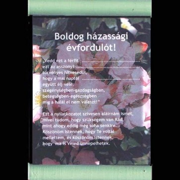 Fadíszeslap/ Boldog házassági évfordulót!