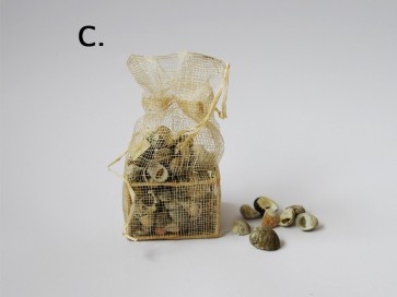 Kagyló dekor zsákocskában ( C) - szögletes natúr