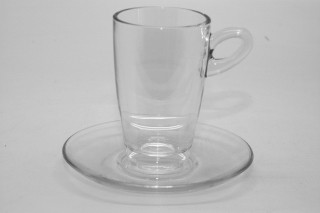 Csésze+alj 270 cl 2db-os üveg latte