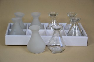 Váza üveg 7x10cm displayben (8) átlátszó