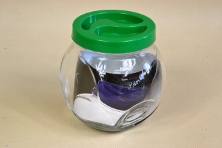 üveg tároló 1,2l, zöld kupakkal