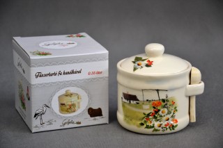 Aromazárós fûszertartó 0,35l fa kanálkával gulyás