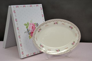 Ovális kínálótál 30,5cm díszdobozban, english rose