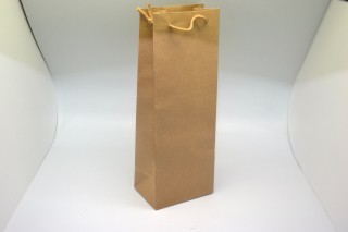 Papír ital- ajándékzacskó, natur 13x35x09 cm