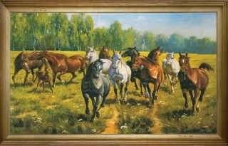 30x40cm k?prepro 4cm fa keretben, lovas t?jk?p