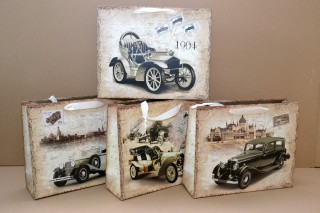 Dísztasak old timer (fekvõ) 33*26,5*10cm 4f.