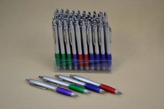 Golyós toll ezüst/színes 4f. 60db/dp.