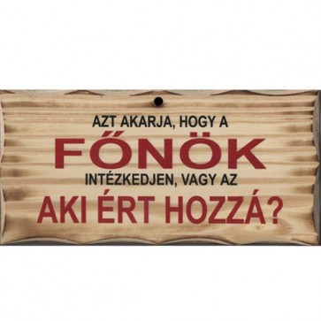 Fatábla/ Azt akarja, hogy a fõnök