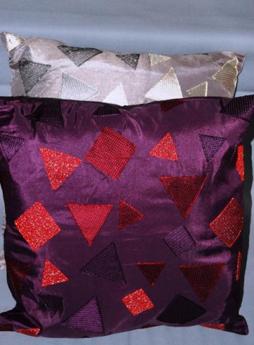 Párna textil 44x44cm krém-lila szürke ezüst 2 féle SSS