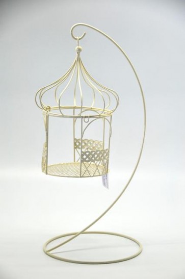 Kalitka talpas akasztóval fém 10,5x17,5x20cm krém
