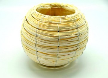 Kaspó gömb vesszõ 15x17x10cm fehér SSS