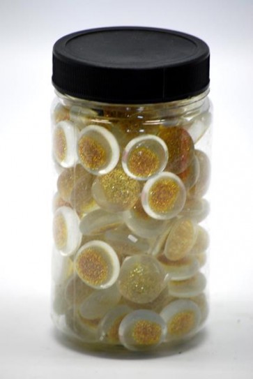 Nugát glitteres üveg 17-19mm áttetszõ-arany