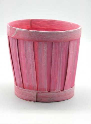 Kosár bambusz belül bélelt 20x19cm mosott rózsaszín SSS