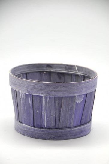 Kosár bambusz belül bélelt 23x12cm mosott lila-fehér SSS