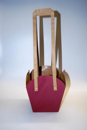 Tasak cserepes virághoz papír 18,5x16,5x11,5cm piros