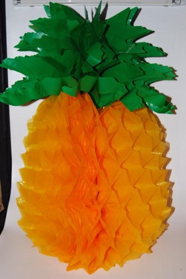 Dekor lampion ananász pvc 48cm zöld-narancssárga  SSS