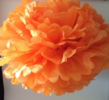 Dekor lampion virág papír 20cm narancssárga SSS