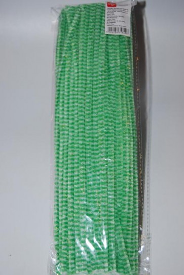 Zsenilia drót aluminium mûszál 0,6x30cm fehér-zöld S/100 SSS