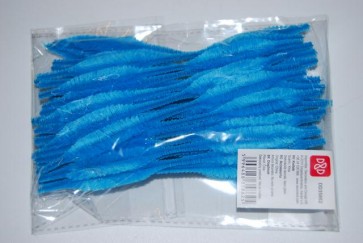Zsenilia drót 2 gömbbel aluminium mûszál 15cm halványkék S/50 SSS