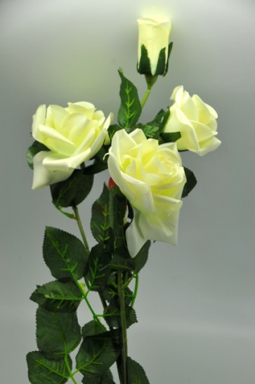 Selyemvirág Rózsa szál mûanyag fehér