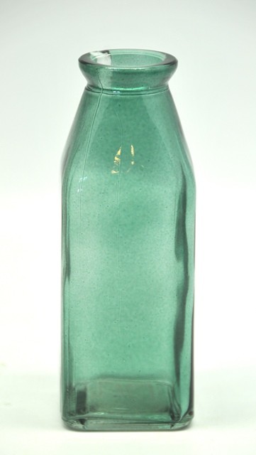 Üveg váza egyszálas 6x6x16cm türkiz