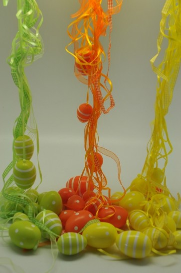 Tojás akasztós mintás mûanyag 4-5-6cm sárga-zöld-narancs 3 féle SSS