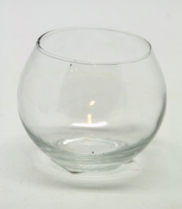 Üveg váza gömb alakú 8cm átlátszó