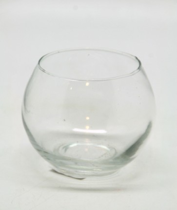 Üveg váza gömb alakú 10cm átlátszó