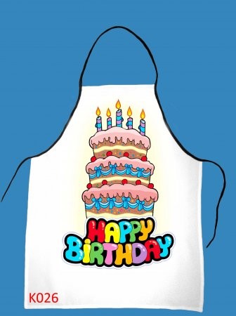 Kötény K026 Happy Birthday torta