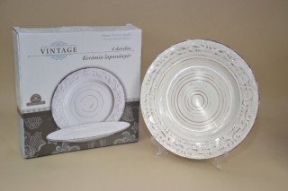 Lapostányér 26,5cm 4db/set vintage collection-fehér