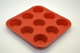 Muffinsütõ bordás szilikon 9-es 26*26 cm r:6,5 cm