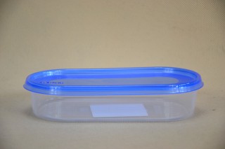ételtároló doboz 400ml 190*190*39mm víztiszta, kék tetõvel