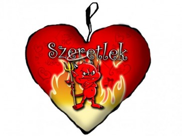 Kicsi szív párna PL067 Ördög tûz