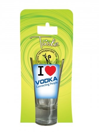 Pálinkás pohár I love vodka