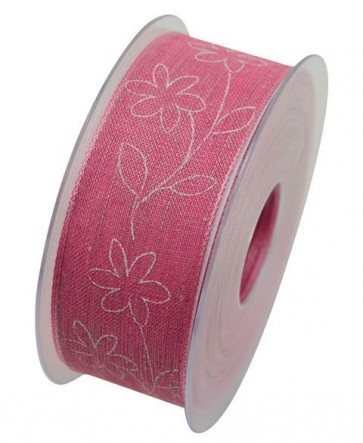 Szalag Rankenwerk textil 40mmx10m rózsaszín