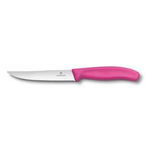 Kés, pizzavágó, pink, recés, 23 cm