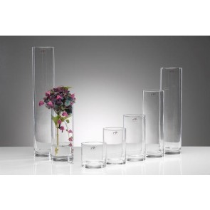 Üveg váza henger 40x10cm átlátszó