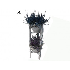 Rattan-kerámia virágtartó  2 cserepes (A) henger