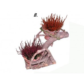 Rattan-kerámia virágtartó  2 cserepes (B) lépcsõs