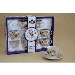 Kávés garnitúra (6szem) porcelán 8cl wild flower