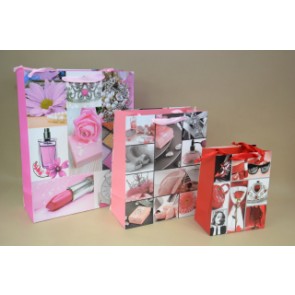 Dísztasak woman style 32*42*11,5cm szalagfüles