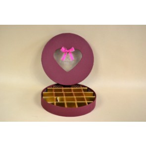 Csokoládésdoboz (21db-os) kör alakú szív